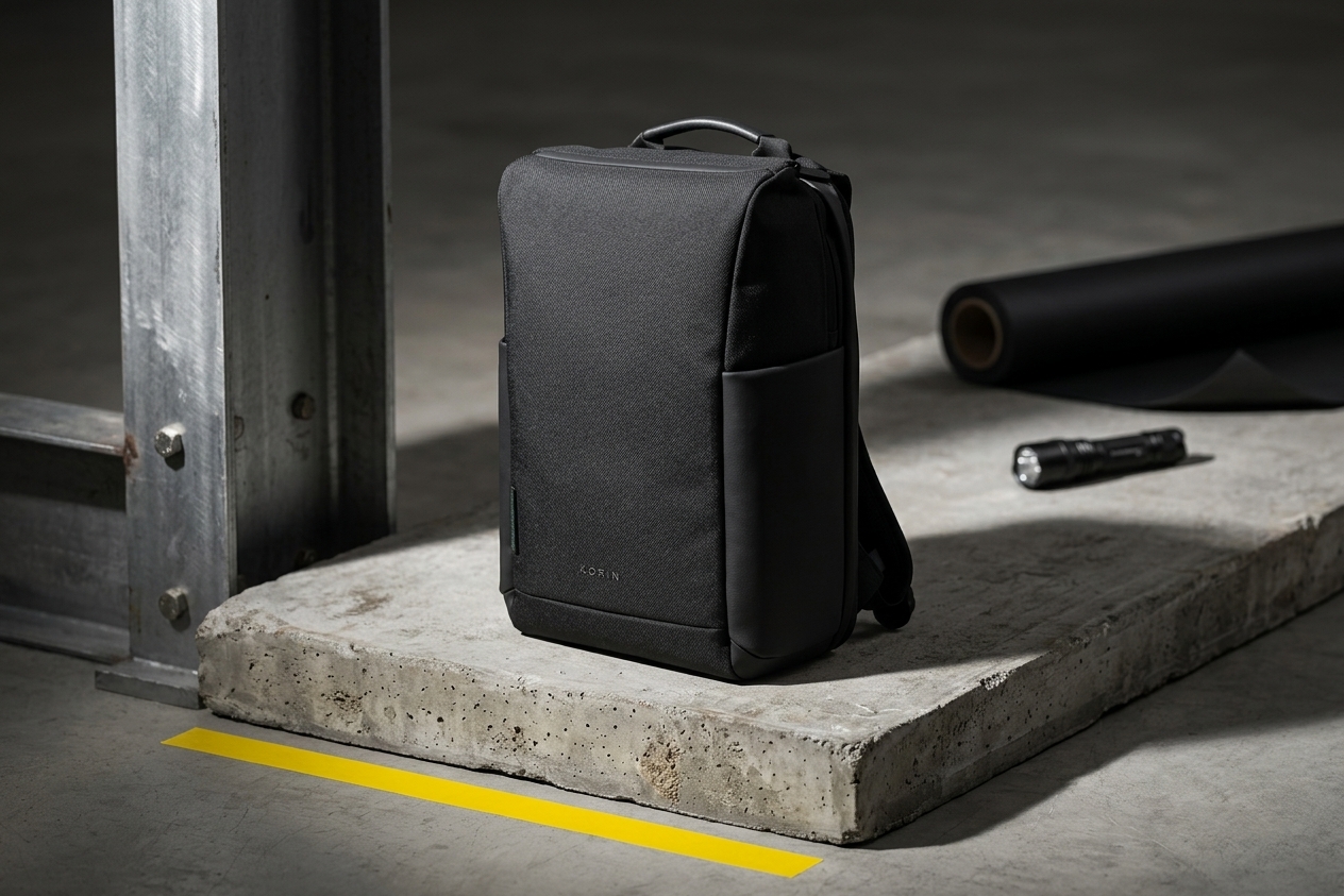 Slash-proof Korin backpack produced as a corporate gifting premium by SOS Station
